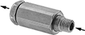 Image of Product. Front orientation. Contains Annotated. Air Flow Control Valves. Inline Air Flow Control Valves, UNF Male Inlet × UNF Female Outlet.