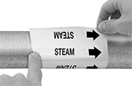 Image of ProductInUse. Front orientation. Pipe Markers. Adhesive-Back Pipe Markers, Style A.