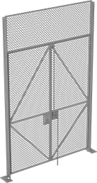 Image of Product. Front orientation. Wire Partitions. Build-Your-Own Wire Partitions, Hinged Double Doors for Framed and Unframed Wall Panels.