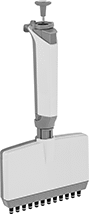Image of Product. Top orientation. Pipettors. Multi-Channel Adjustable-Volume Pipettors, 12 Channels.