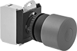 Image of Product. Front orientation. Emergency Stop Switches. Plastic 22 mm Panel-Mount Push-Button-Actuator Emergency Stop Switches, Not Illuminated, Pull Reset.