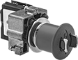 Image of Product. Pull Reset with Lockout. Front orientation. Emergency Stop Switches. Metal 22 mm Panel-Mount Push-Button-Actuator Emergency Stop Switches, Pull Reset, Lockout, Not Illuminated.