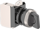 Image of Product. Gray. Front orientation. Lever Switches. Plastic 22 mm Panel-Mount Lever Switches, Not Illuminated.