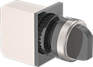 Image of Product. Black. Front orientation. Lever Switches. Plastic 22 mm Panel-Mount Lever Switches, Not Illuminated.