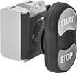 Image of Product. Oval Flush with Start/Stop. Front orientation. Oval Push Button. Plastic 22 mm Panel-Mount Push-Button Switches.