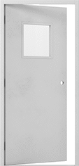 Image of Product. Front orientation. Doors. Single Doors, Square Window.