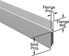 Image of Product. Front orientation. Contains Annotated. Weatherstripping. Adhesive-Back Bottom-Mount Weatherstripping.