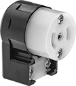 Image of Product. Front orientation. Power Connectors. Turn-Lock Connectors, 90° Elbow Sockets.