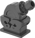 Image of Product. Front orientation. Latching Connectors. Latching Connectors, Side Cord Connection with Cord Grip—2 Latching Levers.