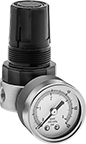 Image of Product. Front orientation. Compressed Air Regulators. Compact Compressed Air Regulators, Relieving with Gauge Included.