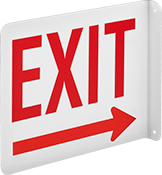 Image of Product. Exit with Arrow (Right). Front orientation. Signs. Flange-Mount Exit Signs, Exit with Arrow (Right).