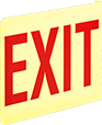 Image of Product. Exit. Front orientation. Signs. Flange-Mount Glow-in-the-Dark Exit Signs, Exit.