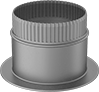 Image of Product. Front orientation. Duct and Fittings. Standard Duct and Fittings, Straight Collars, Male, Polyethylene Foam Gasket.