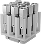 Image of ProductInUse. Front orientation. Box Dividers. Parts-Organizing Tote Boxes, Square Compartment.