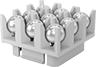 Image of ProductInUse. Front orientation. Box Dividers. Parts-Organizing Tote Boxes, Spherical Compartment.