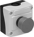 Image of Product. Front orientation. Emergency Stop Switches. Plastic Enclosed Push-Button-Actuator Emergency Stop Switches, Pull Reset.