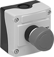 Image of Product. Front orientation. Emergency Stop Switches. Plastic Enclosed Push-Button-Actuator Emergency Stop Switches, Turn Reset.