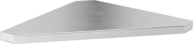 Image of Product. Front orientation. Multipurpose 6061 Aluminum Triangle, 2" Wide x 2" Long x 1/8" Thick.