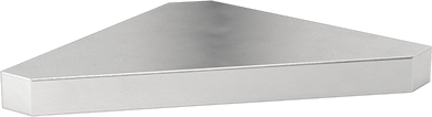 Image of Product. Front orientation. Multipurpose 6061 Aluminum Triangle, 2" Wide x 2" Long x 1/4" Thick.