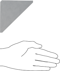 Image of Product. Side1 orientation. Contains SizingReference. Multipurpose 6061 Aluminum Triangle, 4" Wide x 4" Long x 1/4" Thick.