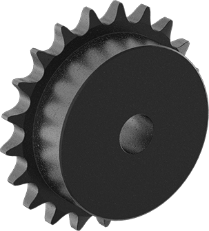 Image of Product. Front orientation. Steel Plain Bore Sprocket, for Single-Strand ANSI 40 Roller Chain, 21 Teeth.