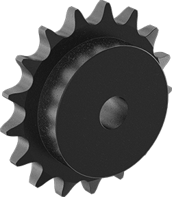 Image of Product. Front orientation. Steel Plain Bore Sprocket, for Single-Strand ANSI 80 Roller Chain, 17 Teeth.