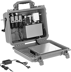 Image of Product. Open. Front orientation. Respirator Filter Monitors. Air Filter Monitors for Supplied-Air Respirators for Plant Air Lines, Monitors with Data Logging Capabilities and Low-Battery Alarm.