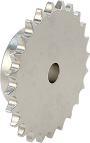Image of Product. Front orientation. Corrosion-Resistant 18-8 Stainless Steel Plain Bore Sprocket, for Single-Strand ANSI 50 Roller Chain, 24 Teeth.