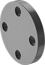 Image of Product. Front. Front orientation. Pipe and Fittings. High-Pressure Iron and Steel Unthreaded Pipe Flanges, Forged Blind Flanges, Flanged, Raised.