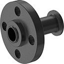 Image of System. Straight Pipe Stub End with Pipe Flange. Front orientation. Pipe Stub Ends. Thick-Wall Butt-Weld Steel Unthreaded Pipe Stub Ends.