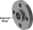 Image of Product. Socket Connect (Front). Front orientation. Contains Annotated. Pipe and Fittings. High-Pressure Iron and Steel Unthreaded Pipe Flanges, Forged Flanges, Socket-Connect Female, Raised Surface.