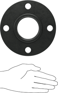 Image of Product. Side1 orientation. Contains SizingReference. Low-Pressure Forged Steel Pipe Flange, 2-1/2 NPT.