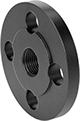Image of Product. Raised Surface on Back. Back orientation. Pipe and Fittings. Low-Pressure Iron and Steel Threaded Pipe Flanges, Forged Flanges, Flanged Fitting Connection, Threaded Fitting Connection, Female, Raised Surface.