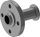 Image of System. Straight Pipe Stub End with Pipe Flange. Front orientation. Pipe Stub Ends. Standard-Wall Butt-Weld Steel Unthreaded Pipe Stub Ends.
