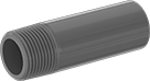 Image of Product. Male × Male. Front orientation. Pipe and Fittings. CPVC Pipe Nipples and Pipe for Chemicals, Pipe Adapters—Threaded on One End, Threaded Fitting Connection, Cement-Socket Fitting Connection, Male.