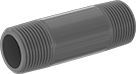 Image of Product. Male. Front orientation. Pipe and Fittings. CPVC Pipe Nipples and Pipe for Chemicals, Pipe—Threaded on Both Ends, Male, Threaded Fitting Connection.