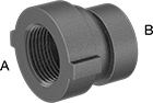 Image of Product. NPT Female × NPT Female. Front orientation. Contains Annotated. Pipe and Fittings. FM-Approved Low-Pressure Iron and Steel Threaded Pipe Fittings, Offset Straight Reducers, Female, Threaded Fitting Connection.