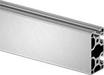 Image of Product. Front orientation. T-Slotted Framing and Fittings. T-Slotted Framing Rails, Cut-to-Length Double Corner Three Slot Rails - Sold per Inch .