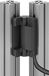 Image of ProductInUse. Hardwire on Back. Front orientation. T-Slotted Framing and Fittings. Switches for T-Slotted Framing, Hinge Safety Switches, For Single Rails, Hardwire on Back.
