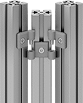 Image of ProductInUse. Front orientation. T-Slotted Framing and Fittings. Hinges for T-Slotted Framing, Lift-Off Hinges for Three Rails.