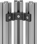 Image of ProductInUse. Front orientation. T-Slotted Framing and Fittings. Hinges for T-Slotted Framing, Reducer Hinges for Three Rails.
