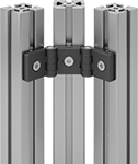Image of ProductInUse. Front orientation. T-Slotted Framing and Fittings. Hinges for T-Slotted Framing, Hinges for Three Rails.