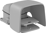 Image of Product. Front orientation. Potentiometers. Variable-Speed Foot Potentiometers, Iron Housing with Aluminum Guard.