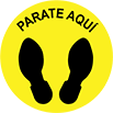 Image of Product. Front orientation. Floor Decals. Social Distancing Floor Decals, Parate Aqui.