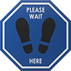 Image of Product. Front orientation. Floor Decals. Social Distancing Floor Decals, Please Wait Here.