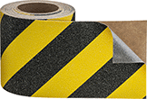 Image of Product. Front orientation. Antislip Tape. High-Visibility Antislip Tape, Roll, Black/Yellow Striped.