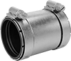 Image of Product. Front orientation. Pipe and Fittings. Drain, Waste, and Vent Iron and Steel Pipe Fittings, Clamp Connectors, Clamp On.