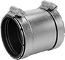 Image of Product. Front orientation. Pipe and Fittings. Drain, Waste, and Vent Iron and Steel Pipe Fittings, Clamp Adapters, Clamp On × Clamp On.