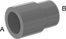 Image of Product. Front orientation. Contains Annotated. Pipe and Fittings. CPVC Pipe Fittings for Chemicals, Straight Reducers, Cement Socket Female × Cement Socket Female.