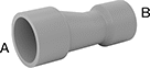 Image of Product. Front orientation. Contains Annotated. Pipe and Fittings. CPVC Pipe Fittings for Chemicals, Offset Straight Reducers, Cement Socket Female × Cement Socket Female.